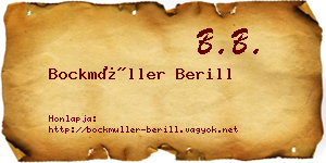 Bockmüller Berill névjegykártya